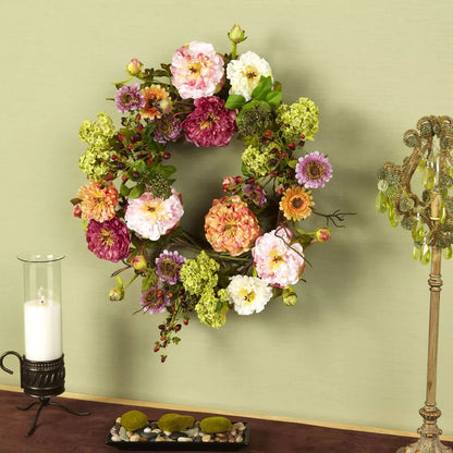 🌸 Mixed Peony Floral Wreath 🔥