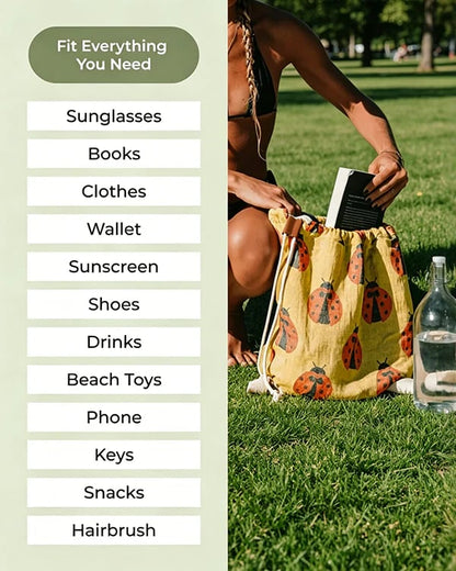 ⏰LAST DAY $20 OFF - 🏖️Sand Cloud 2-in-1 Turkish Cotton Towel Bag with Inner Zip Pocket & Sand-Repelling Fabric